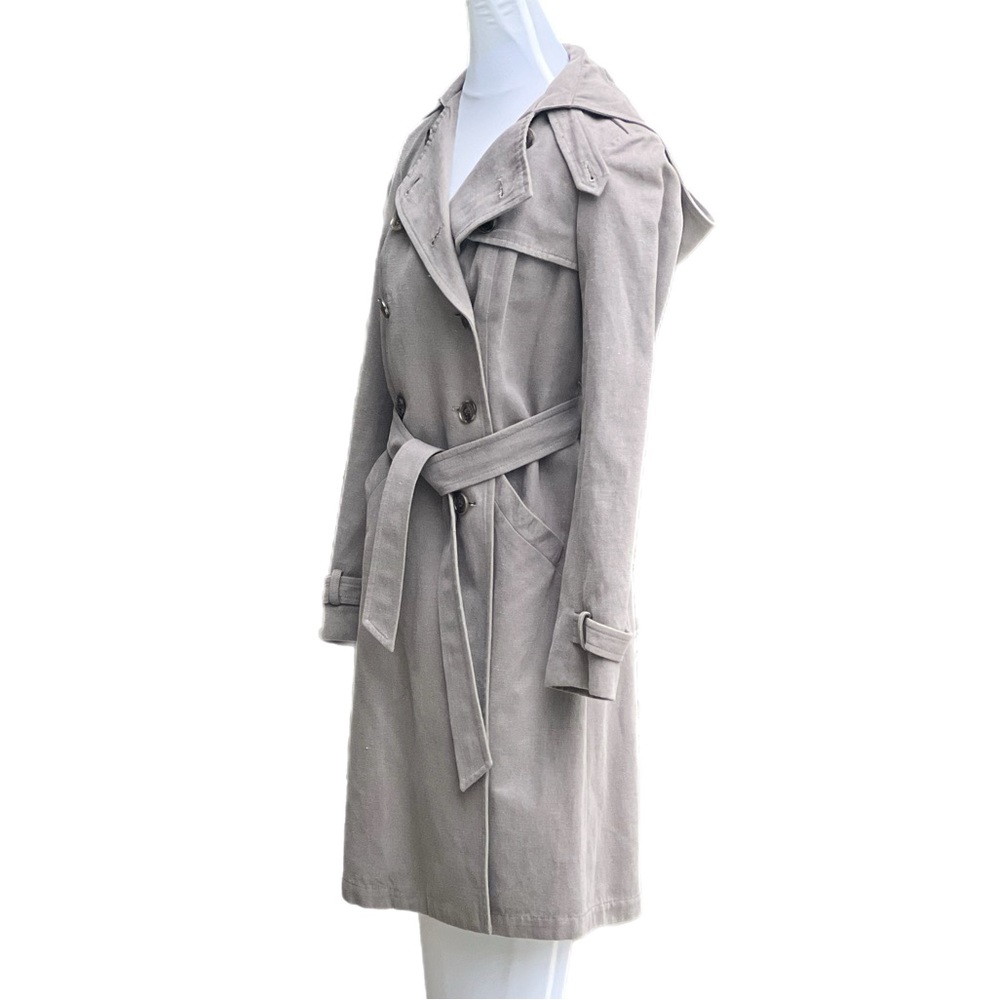 Gryphon New York Grey Hoodie Trench Coat Small Excellent used Condition - Picture 6 of 16